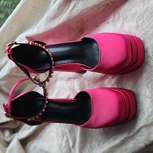 Pink Platform Heels, size 8